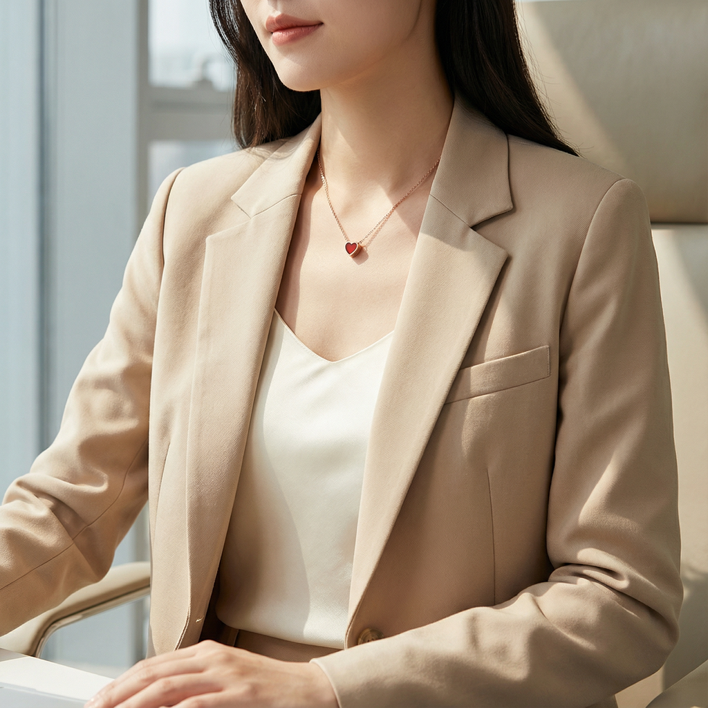 The Red Agate Heart Series Pendant