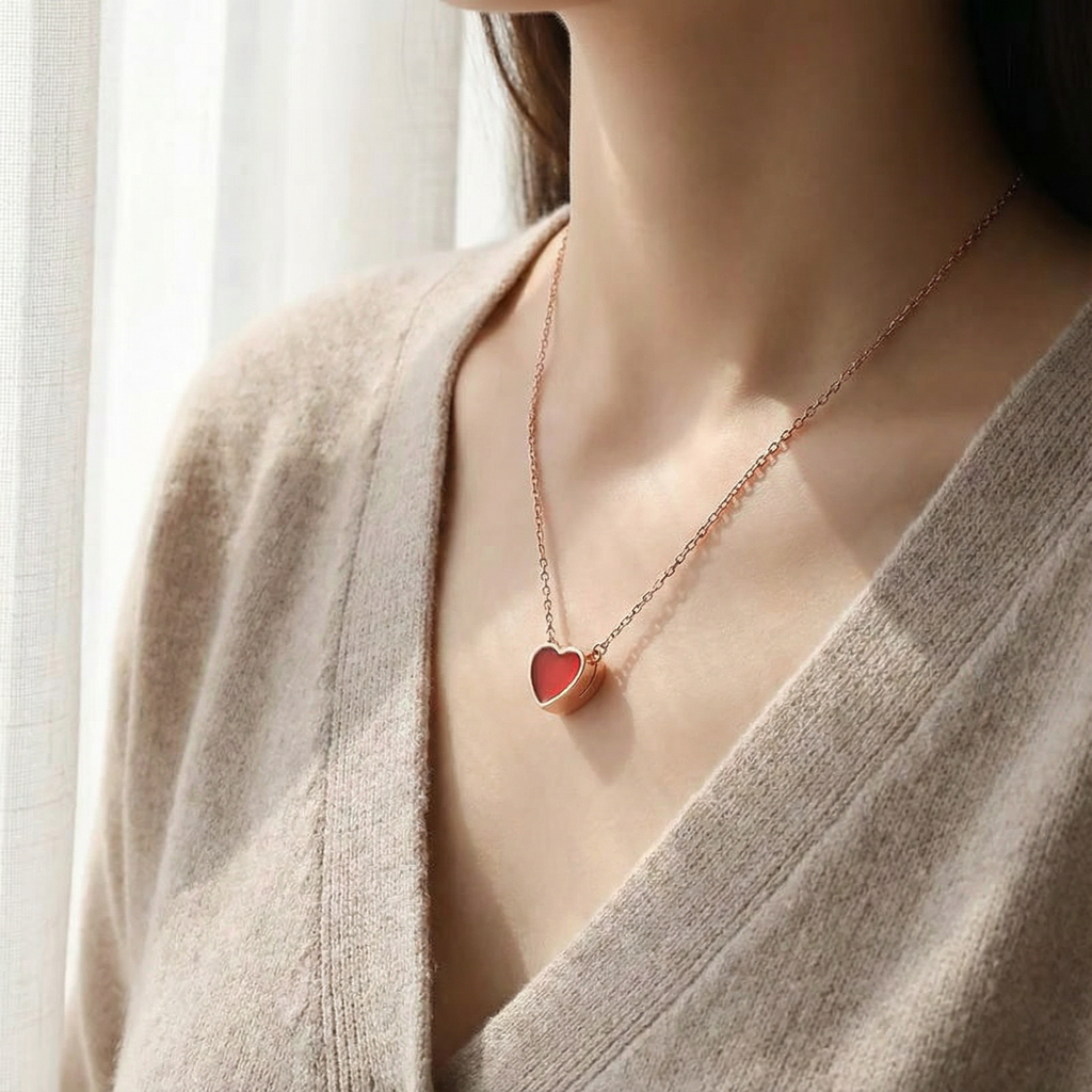 The Red Agate Heart Series Pendant