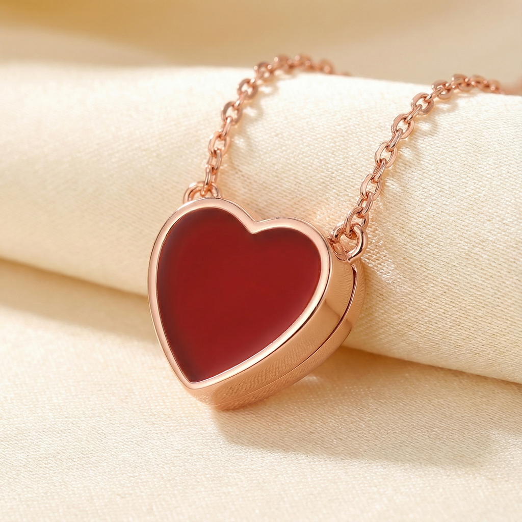The Red Agate Heart Series Pendant