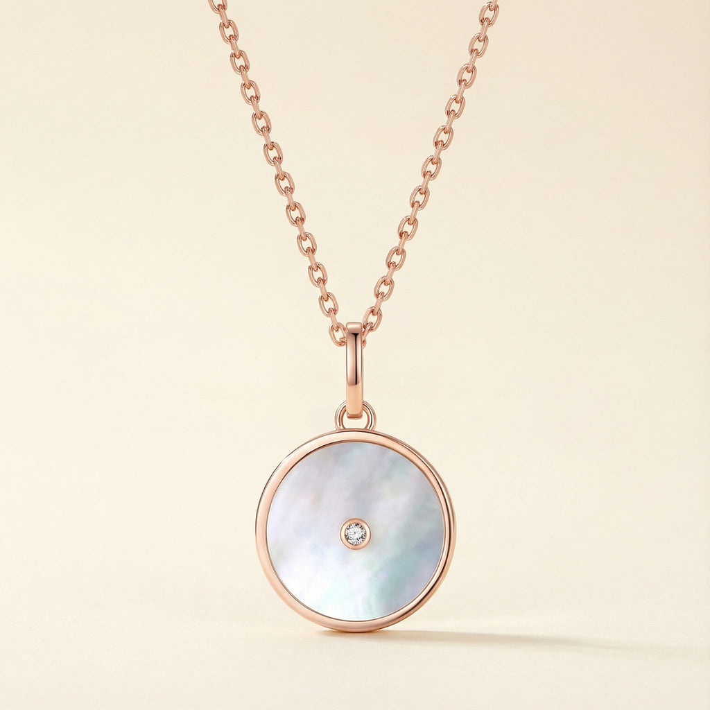 Mother of pearl Pendant in Rose Gold Plating