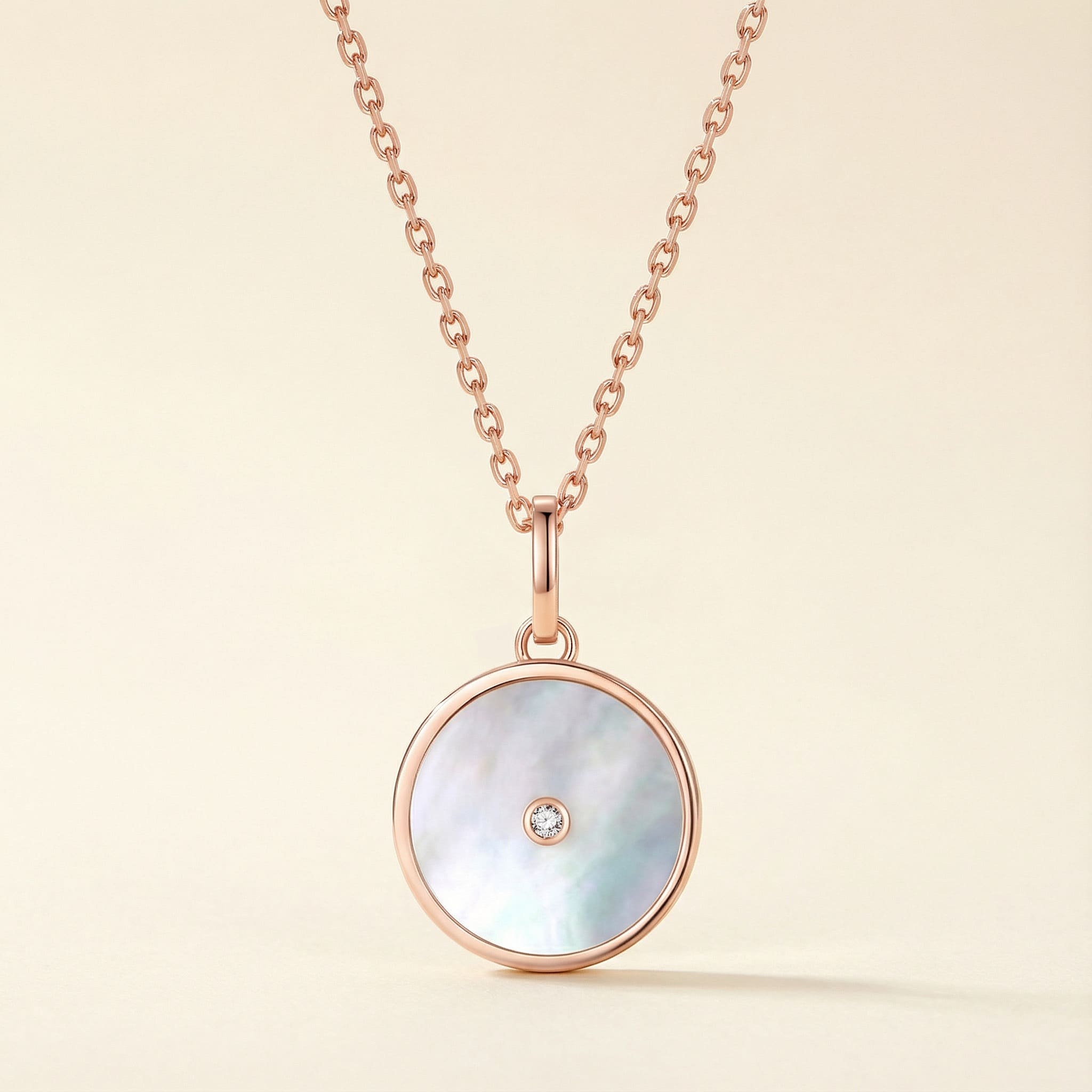 Mother of pearl Pendant in Rose Gold Plating