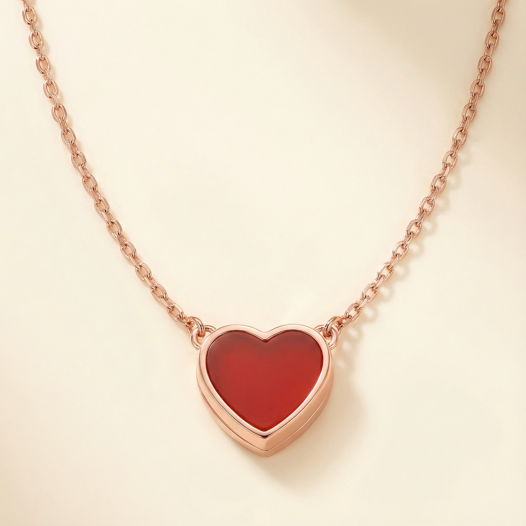 The Red Agate Heart Series Pendant