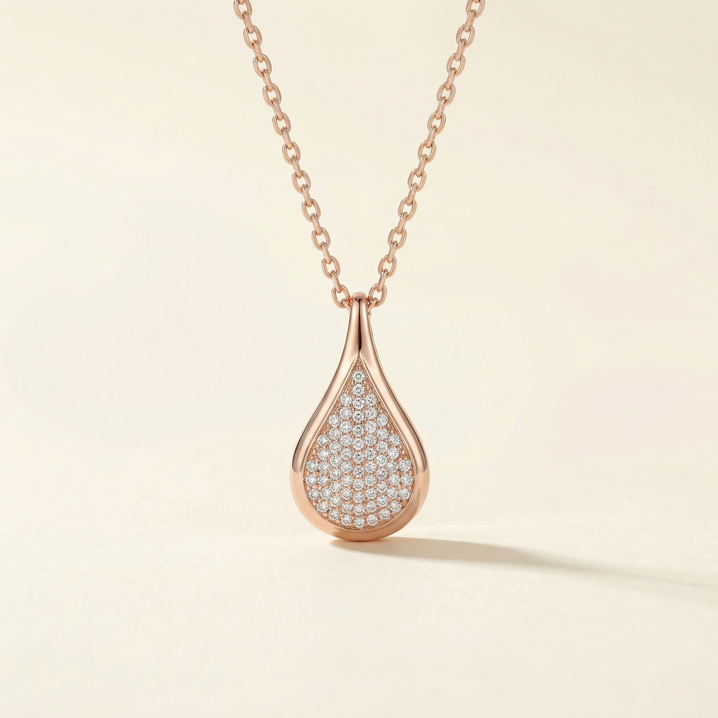 water drop aromatherapy necklace in 925 sterling silver