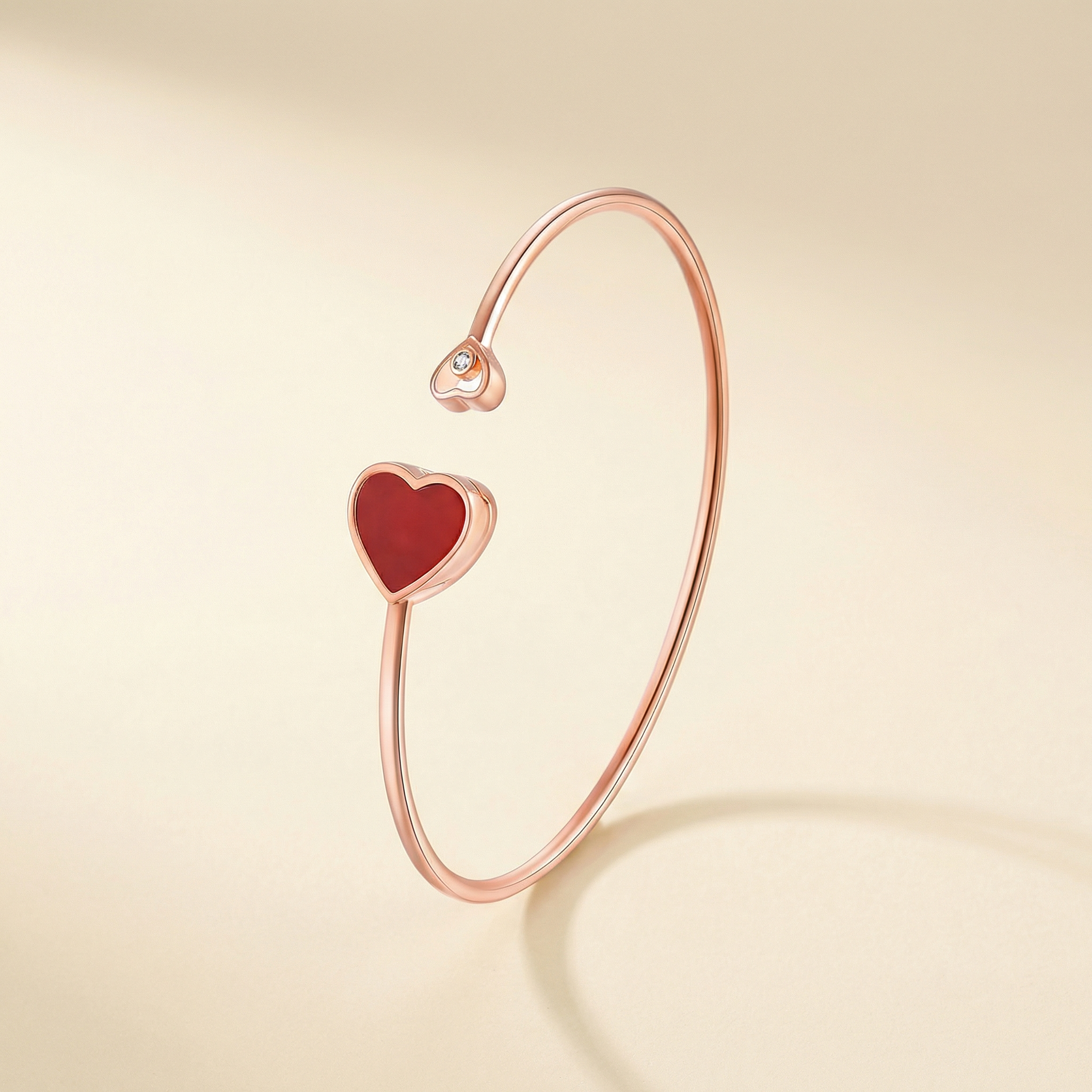 red agate heart aromatherapy bracelet in 925 sterling silver
