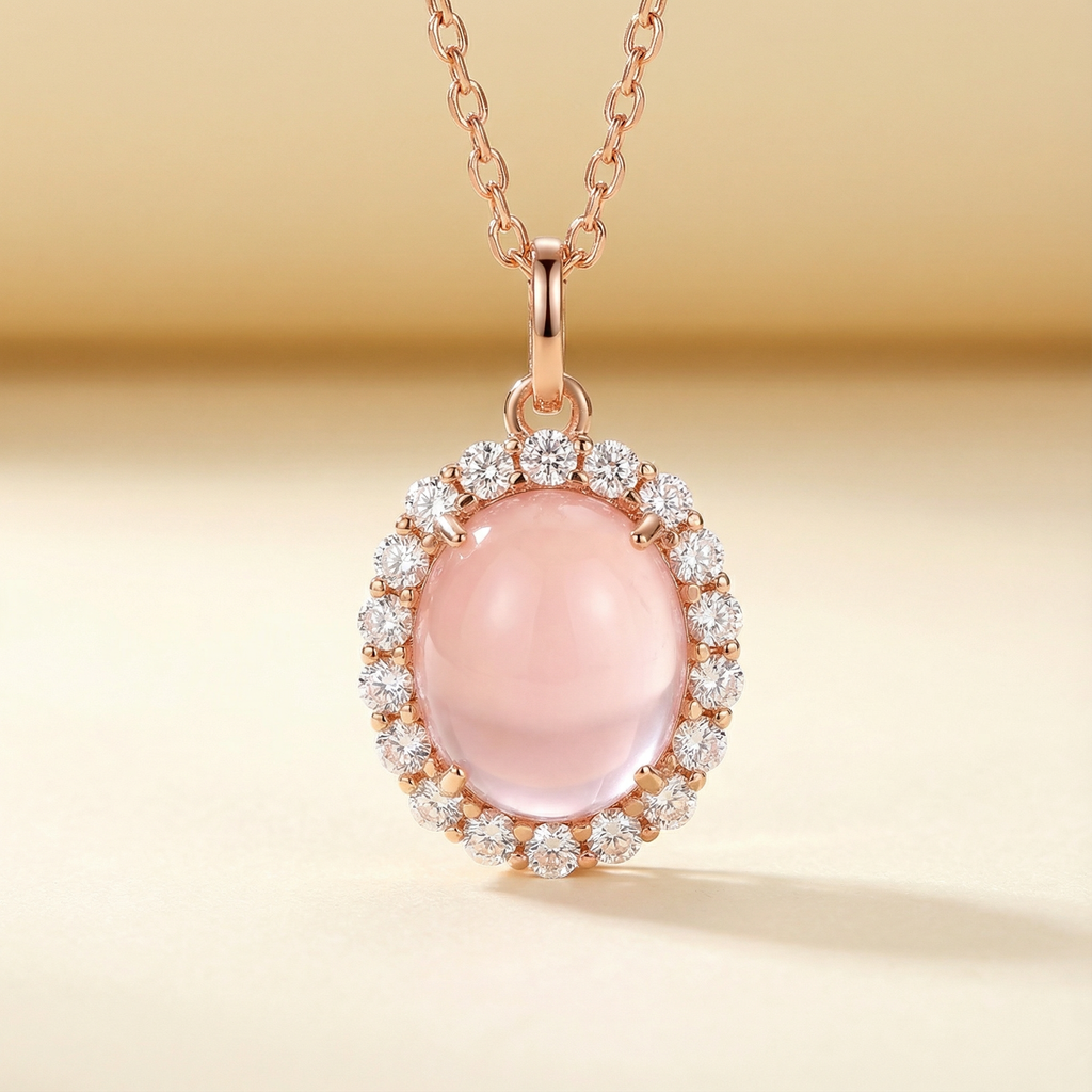 Pink Love Series – Rose Quartz Locket Necklace