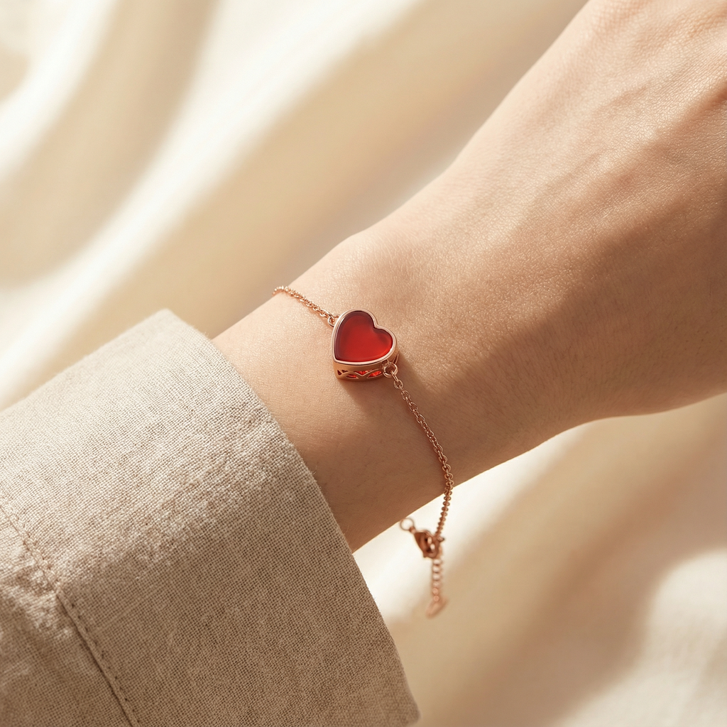 The Red Agate Heart Series Bracelet