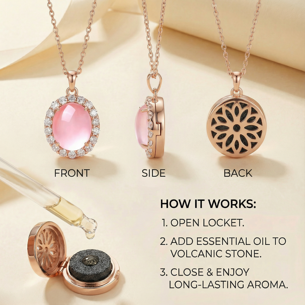 Pink Love Series – Rose Quartz Locket Necklace
